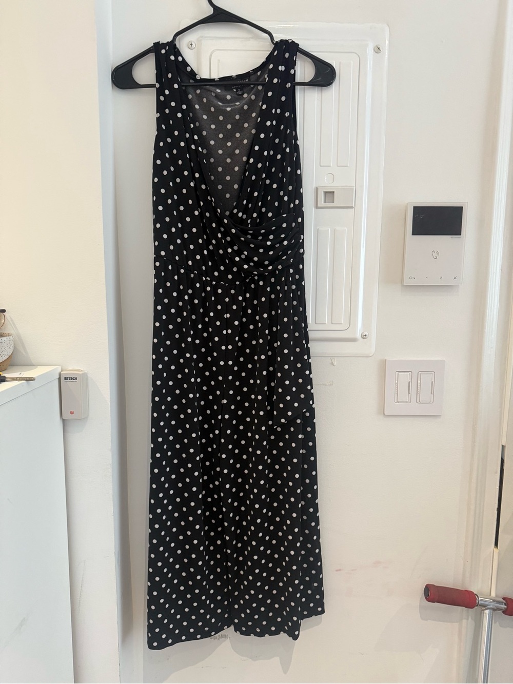 Black Jumpsuit with White Polka Dots